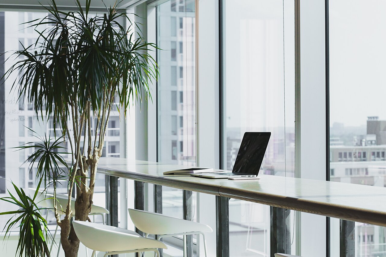 A modern workspace with a laptop
